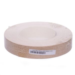 0.6 x 50mm Pre Glued Red Oak Veneer Edging Roll 50m 2