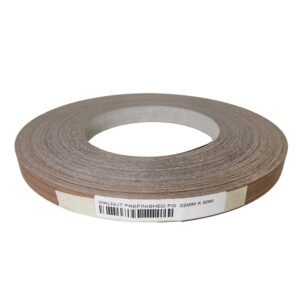 Iron On Black Walnut Lacquered Veneer Edging Tape Strip 22mm x 50m