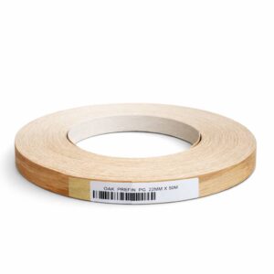 Iron On Oak Lacquered Veneer Edging Tape Strip 22mm x 50m