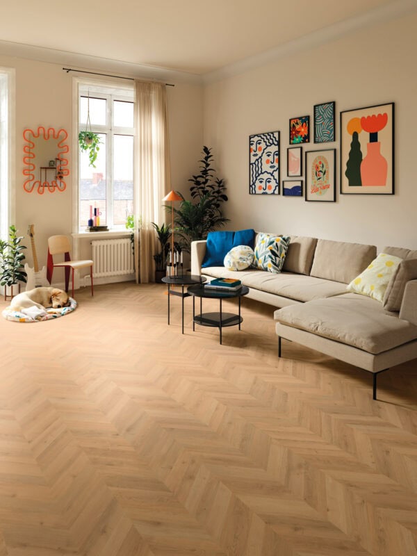 8mm Laminated Flooring Dijon Chevron 1310mm x 240mm (1,89m2 Pack)