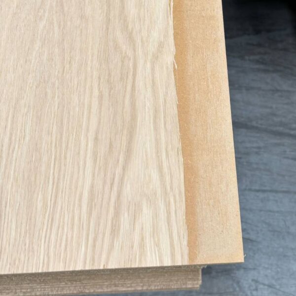 Damaged Stock 13mm Oak Veneered MDF 2 Sides Crown Cut A/B Grade 2440mm x 1220mm (8' x 4')
