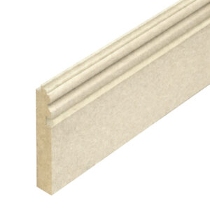 18mm Matchboard Skirting Board Primed Moisture Resistant MDF 2440mm x 113mm (8′ X 0.37′)
