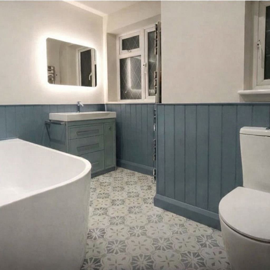 18mm Matchboard Dado Rail Primed Moisture Resistant MDF 2440mm x 55mm (8′ X 0.18′)