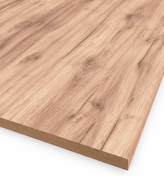 18mm Kronodesign Textured Melamine Faced MDF K003 Gold Craft Oak 2440 x 1220mm (8' x 4') FSC® 18mm Kronodesign Textured Melamine Faced MDF K003 Gold Craft Oak 2440 x 1220mm (8' x 4') FSC®