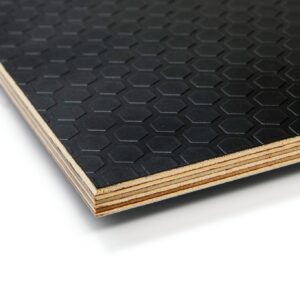 18mm Birch Core Black Anti Slip Hexagon Phenolic Faced Film Buffalo Plywood 2440 x 1220mm (8′ X 4′)