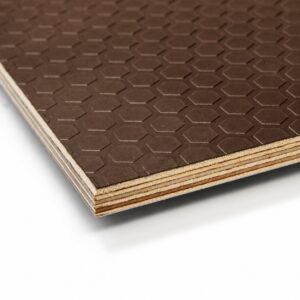 Home 18mm Birch Core Brown Anti Slip Hexagon Phenolic Faced Film Buffalo Plywood 2500 x 1220mm (8′ X 4′)