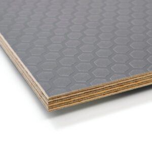 Home 18mm Birch Core Grey Anti Slip Hexagon Phenolic Faced Film Buffalo Plywood 2440 x 1220mm (8′ X 4′)