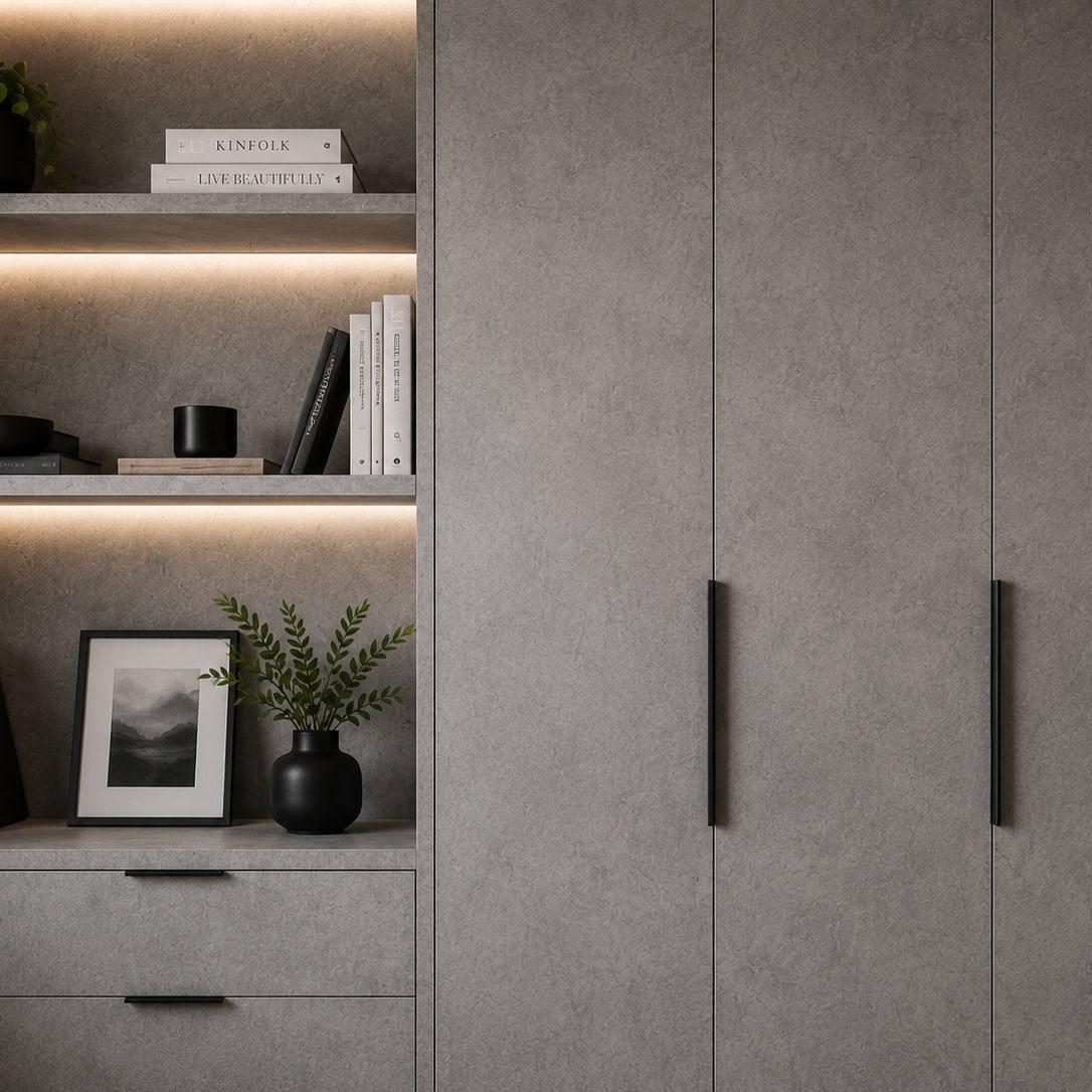 18mm Finsa Special Textured Cemento Melamine Faced MDF 2440 x 1220mm (8' x 4') FSC® 18mm Finsa Special Textured Cemento Melamine Faced MDF 2440 x 1220mm (8' x 4') FSC®