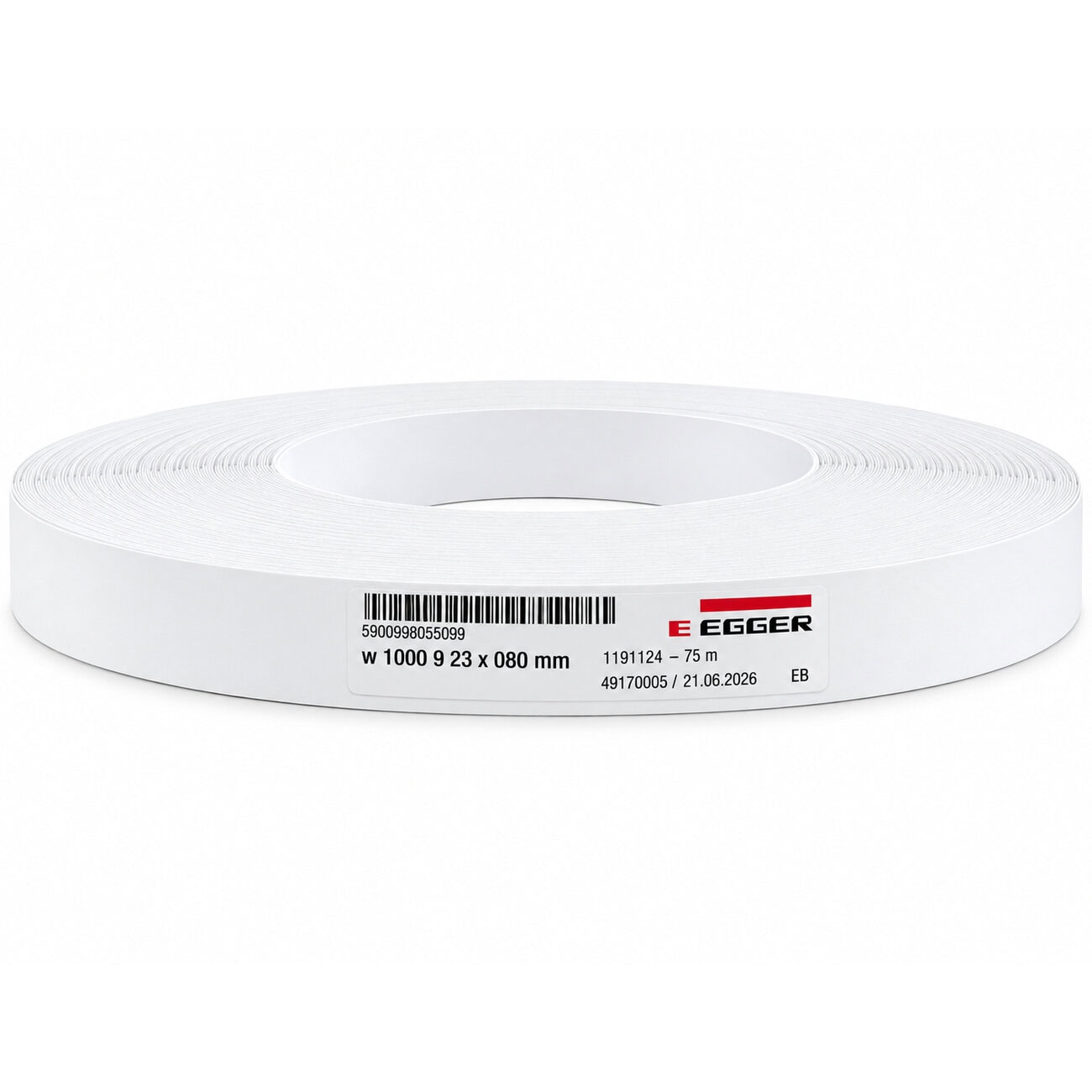 Unglued Egger ABS W1000 ST9 Premium White Edging Tape Strip 23mm x 75m Unglued Egger ABS W1000 ST9 Premium White Edging Tape Strip 23mm x 75m